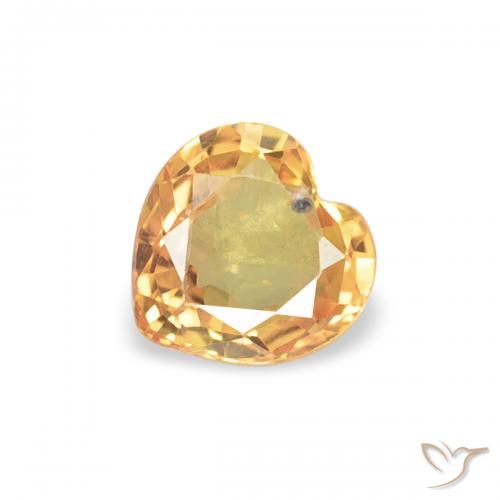 0.37ct Naturel Orange vif Saphir, Cœur, VS
