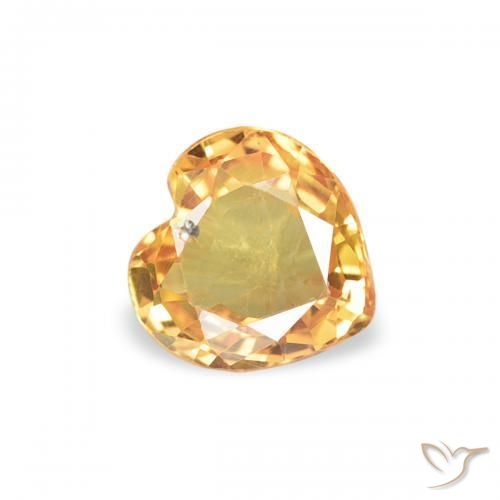 Saphir Orange vif naturelle Cœur, 0.37 ct, VS