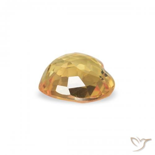 Saphir Orange vif naturelle Cœur, 0.37 ct, VS