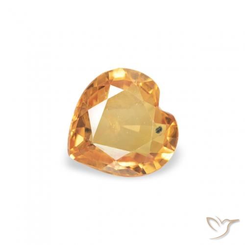 0.35ct Naturel Orange-or Saphir, Cœur, VVS-VS