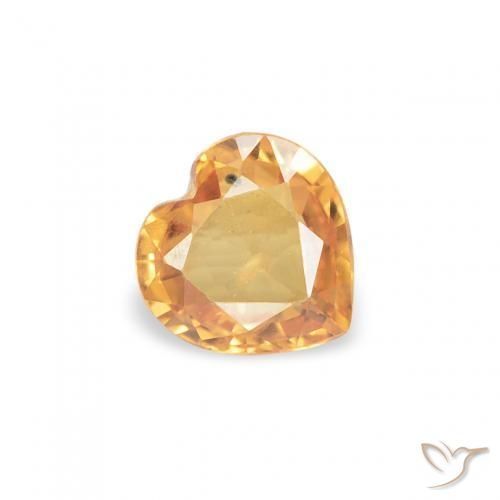 Saphir Orange-or naturelle Cœur, 0.35 ct, VVS-VS