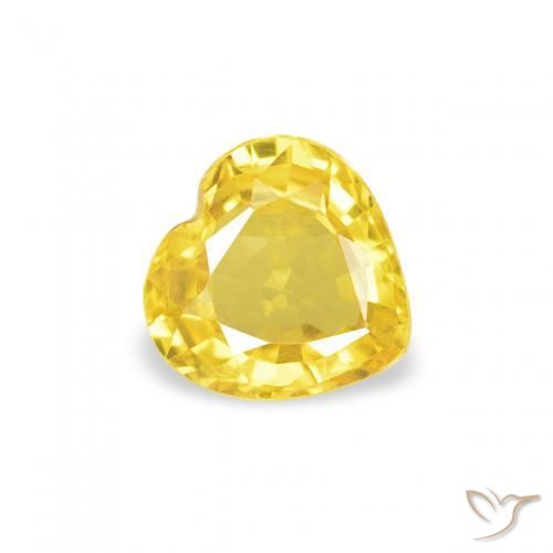 0.39ct Naturel Jaune Saphir, Cœur, VVS-VS