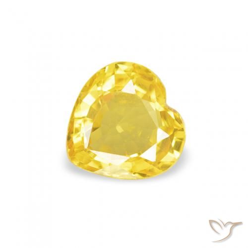 Saphir Jaune naturelle Cœur, 0.39 ct, VVS-VS
