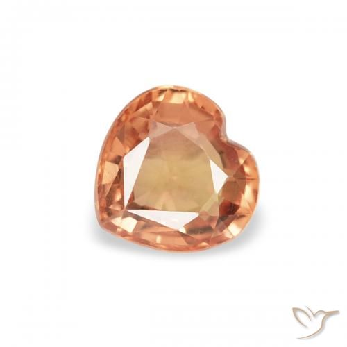 0.40ct Naturel Orange rougeâtre Saphir, Cœur, VVS-VS