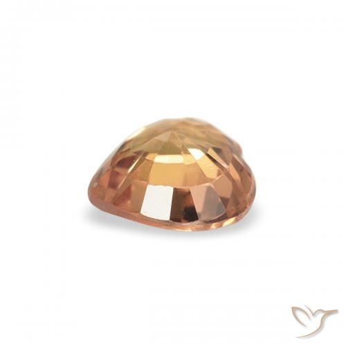 Saphir Orange rougeâtre naturelle Cœur, 0.40 ct, VVS-VS