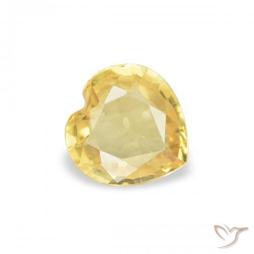Saphir Jaune moyen naturelle Cœur, 0.35 ct, VVS-VS