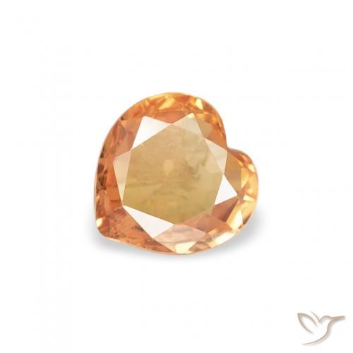 0.38ct Naturel Orange vif Saphir, Cœur, VVS-VS