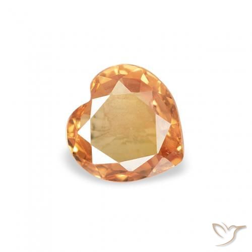 Saphir Orange vif naturelle Cœur, 0.38 ct, VVS-VS