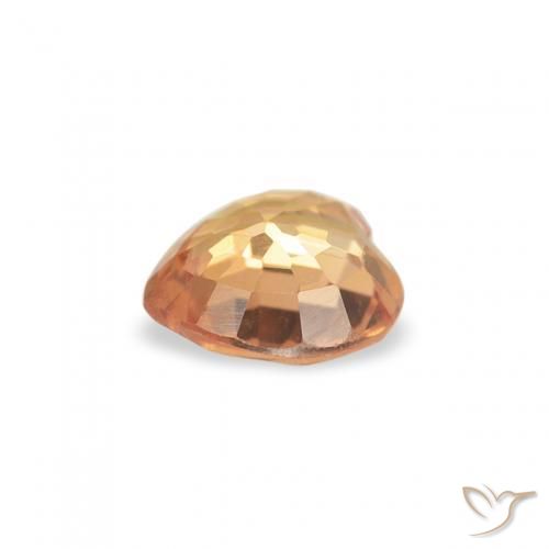 Saphir Orange vif naturelle Cœur, 0.38 ct, VVS-VS