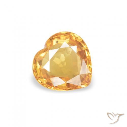 Saphir Orange-or naturelle Cœur, 0.44 ct, VVS-VS