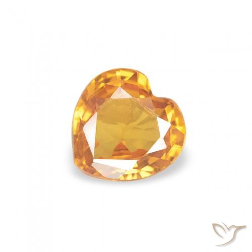 0.37ct Naturel Orange-or Saphir, Cœur, VVS-VS