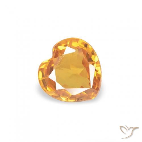 Saphir Orange-or naturelle Cœur, 0.37 ct, VVS-VS