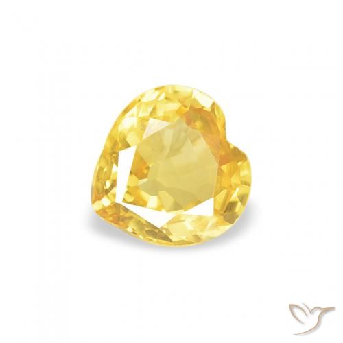 0.38ct Naturel Jaune Toscane Saphir, Cœur, VVS-VS