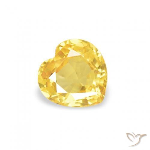 Saphir Jaune Toscane naturelle Cœur, 0.38 ct, VVS-VS