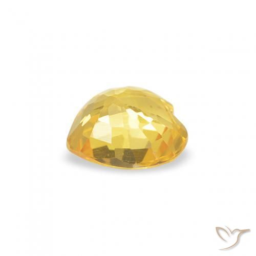 Saphir Jaune Toscane naturelle Cœur, 0.38 ct, VVS-VS