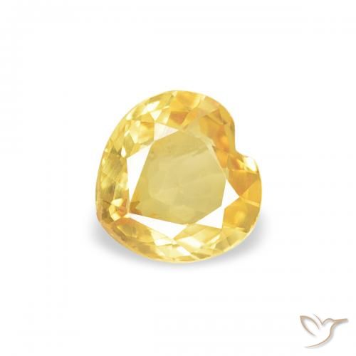 0.34ct Naturel Jaune moyen Saphir, Cœur, VVS-VS