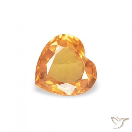 0.41ct Naturel Orange intense Saphir, Cœur, VVS-VS