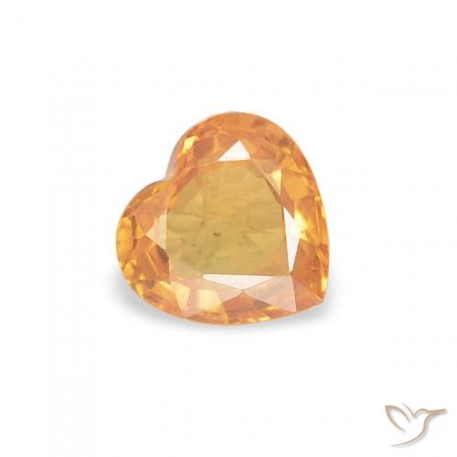 Saphir Orange intense naturelle Cœur, 0.41 ct, VVS-VS