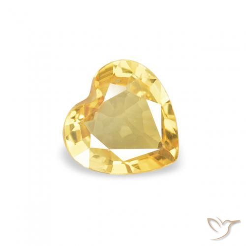 0.35ct Naturel Orange Doré Saphir, Cœur, VVS-VS