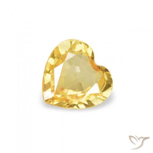 Saphir Orange Doré naturelle Cœur, 0.35 ct, VVS-VS