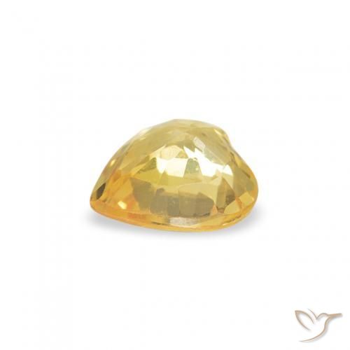 Saphir Orange Doré naturelle Cœur, 0.35 ct, VVS-VS