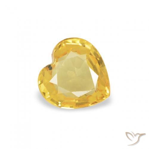 Saphir Doré moyen naturelle Cœur, 0.38 ct, VS