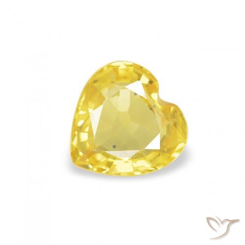 0.39ct Naturel Jaune Toscane Saphir, Cœur, VS