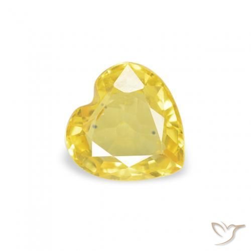 Saphir Jaune Toscane naturelle Cœur, 0.39 ct, VS