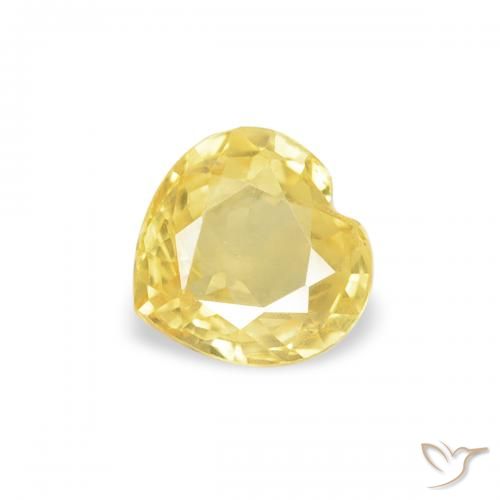 0.38ct Naturel Jaune Toscane Saphir, Cœur, VS