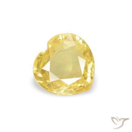 Saphir Jaune Toscane naturelle Cœur, 0.38 ct, VS