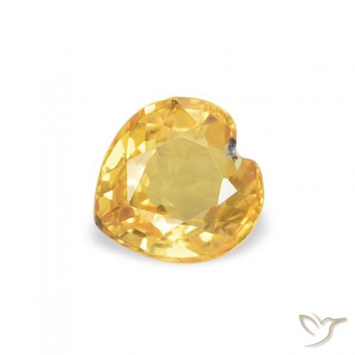 0.44ct Naturel Or moyen Saphir, Cœur, VS