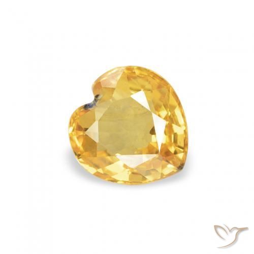 Saphir Or moyen naturelle Cœur, 0.44 ct, VS
