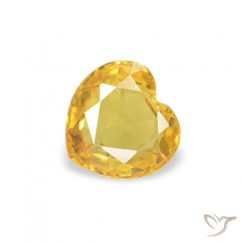 0.44ct Naturel Orange Doré Saphir, Cœur, VS