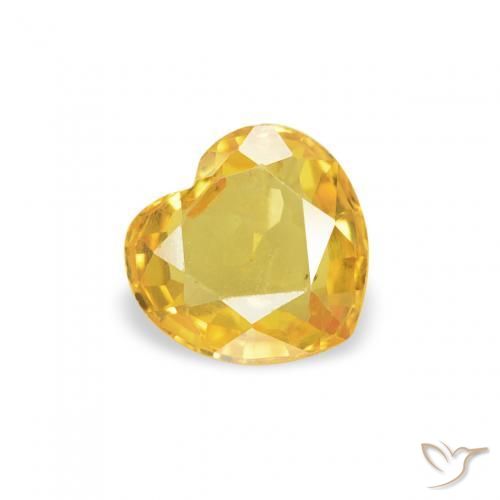 Saphir Orange Doré naturelle Cœur, 0.44 ct, VS