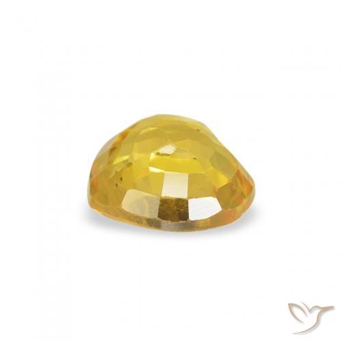 Saphir Orange Doré naturelle Cœur, 0.44 ct, VS