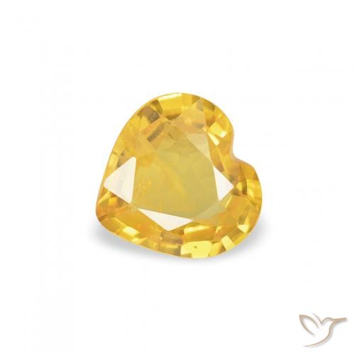 0.33ct Naturel Doré moyen Saphir, Cœur, VS