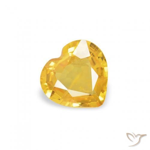 Saphir Doré moyen naturelle Cœur, 0.33 ct, VS