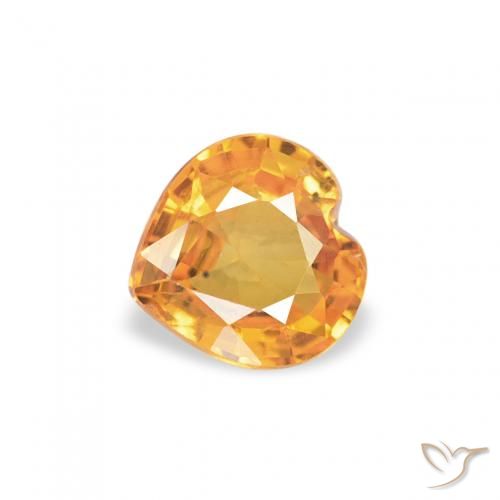 0.39ct Naturel Abricot orange Saphir, Cœur, VS