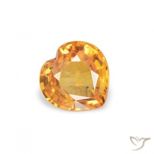 Saphir Abricot orange naturelle Cœur, 0.39 ct, VS