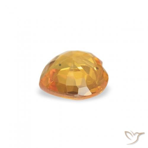 Saphir Abricot orange naturelle Cœur, 0.39 ct, VS