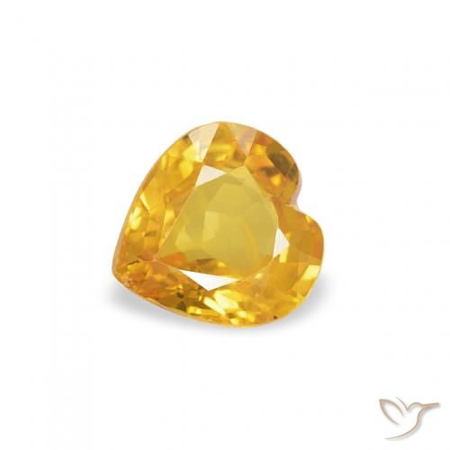 0.36ct Naturel Doré moyen Saphir, Cœur, VS