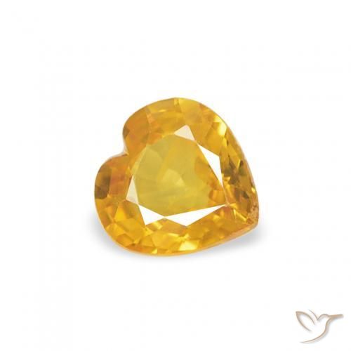 Saphir Doré moyen naturelle Cœur, 0.36 ct, VS