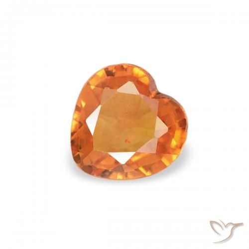 0.29ct Naturel Orange rougeâtre Saphir, Cœur, VS