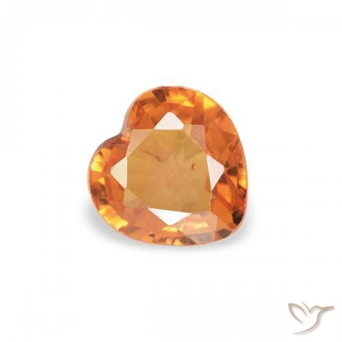 Saphir Orange rougeâtre naturelle Cœur, 0.29 ct, VS