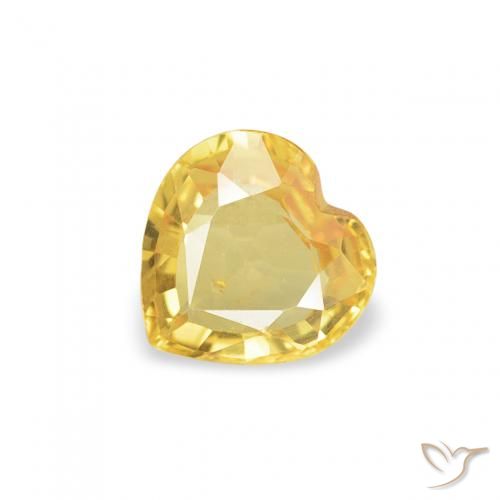 0.36ct Naturel Jaune moyen Saphir, Cœur, VS
