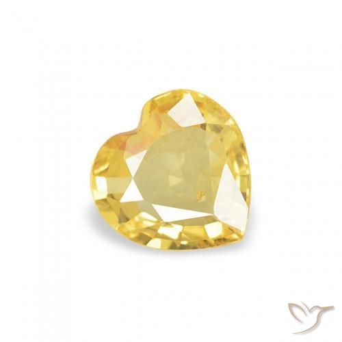 Saphir Jaune moyen naturelle Cœur, 0.36 ct, VS