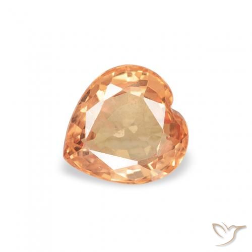 0.47ct Naturel Orange moyen Saphir, Cœur, VS