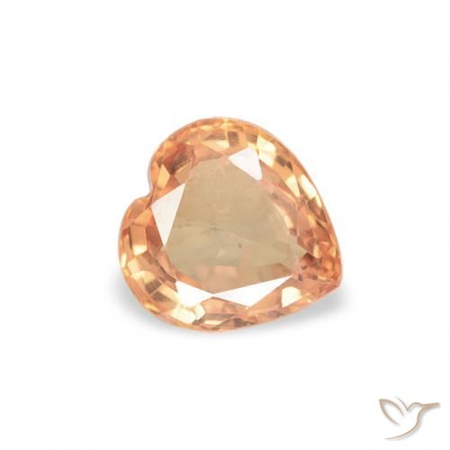 Saphir Orange moyen naturelle Cœur, 0.47 ct, VS