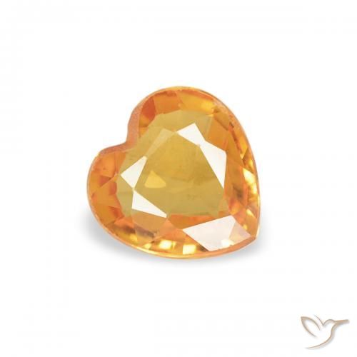 Saphir Orange moyen naturelle Cœur, 0.36 ct, VS
