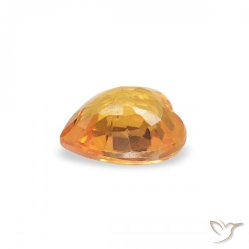 Saphir Orange moyen naturelle Cœur, 0.36 ct, VS